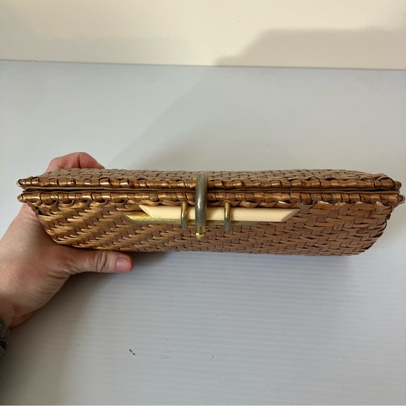 Rodo Italy Vintage Woven Glazed Wicker Mid-Century Italian Clutch Bag - Picture 12 of 12